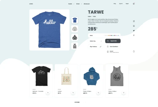 E-ticaret sitesi arayüz görseli